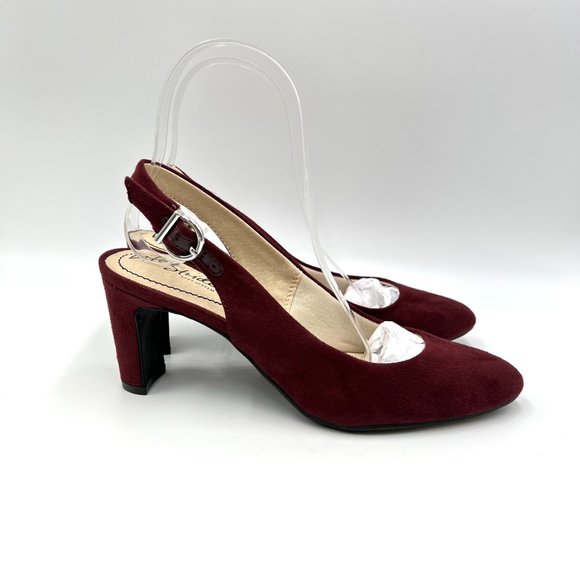 Life Stride Shoes - Lifestride Womens Gigi Sling Red Wine Burgundy Slingback Heels Pumps Shoes 7M